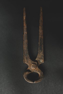 Bir çift paslı meme ucu.