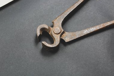 Bir çift paslı meme ucu.