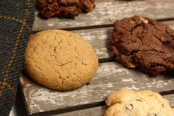 Galletas Con Chispas Chocolate Negro —  Fotos de Stock