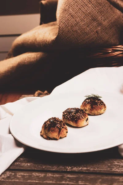 Galletas Con Chispas Chocolate Negro —  Fotos de Stock