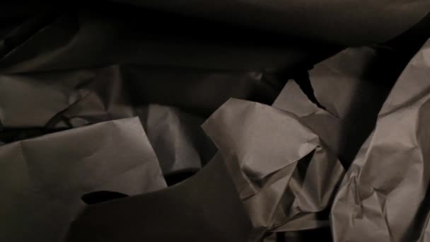 Siyah Buruşmuş Kağıt Arkaplan Grunge Doku Arkaplanı — Stok video