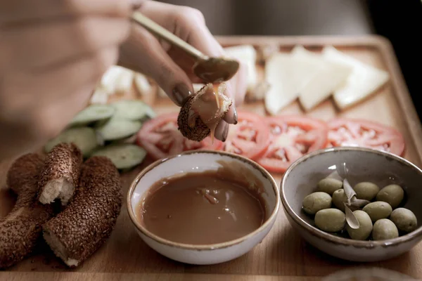 Rich Delicious Turkish Breakfast — Stock Photo, Image