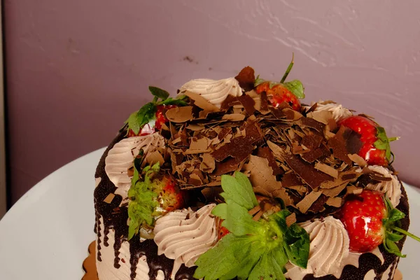 Board Delicious Cake Table — Stock Photo, Image