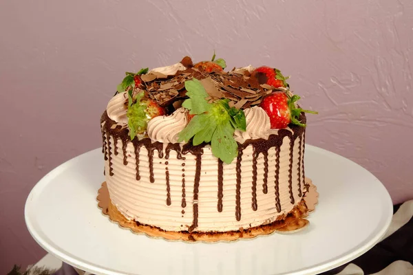 Board Delicious Cake Table — Stock Photo, Image