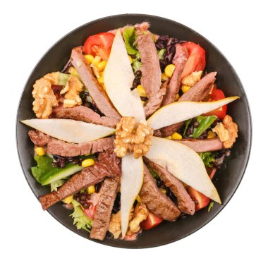 Taze salata tabağı ile karışık yeşillik