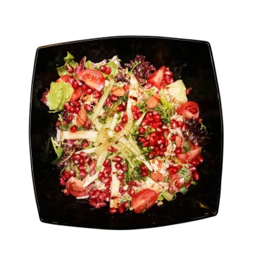 Taze salata tabağı ile karışık yeşillik