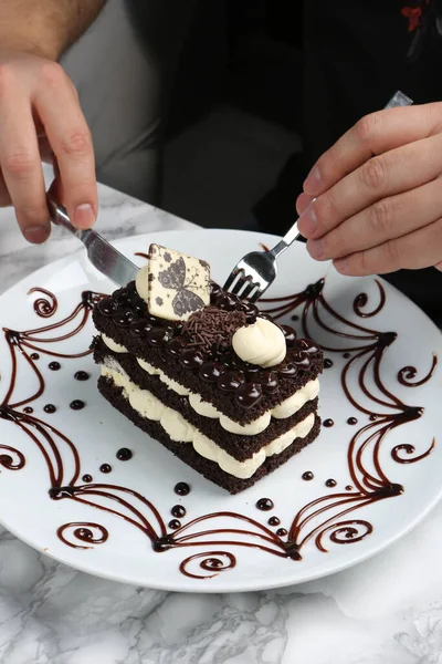 맛있는 케이크가 이사회 — 스톡 사진