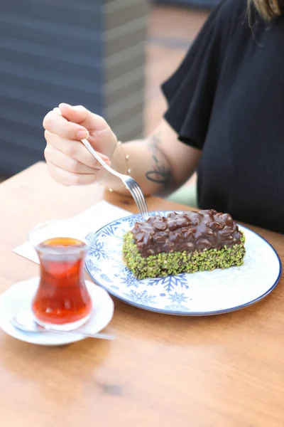 Board Delicious Cake Table — Stock Photo, Image