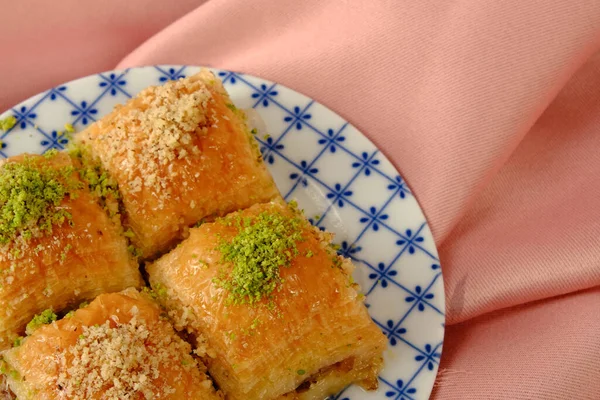 Sobremesa Tradicional Turca Baklava Com Caju Nozes Baklava Caseira Com — Fotografia de Stock