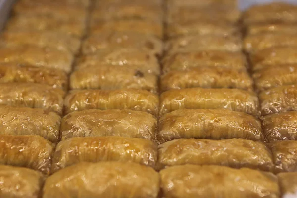 Geleneksel hindistancevizli tatlı baklavası. Ev yapımı fındıklı ve ballı baklava..