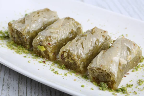 Baklava Dessert Turc Traditionnel Avec Noix Cajou Noix Baklava Maison — Photo