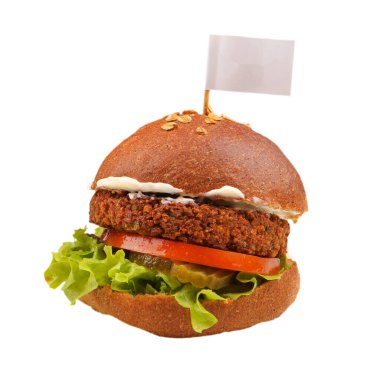 Taze sebzeli ev yapımı hamburger.