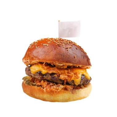 Taze sebzeli ev yapımı hamburger.