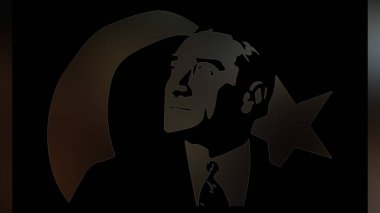 Atatürk 'ün çizimi. Türkiye Cumhuriyeti 'nin ilk cumhurbaşkanı. 