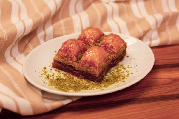 Dolce Tradizionale Turco Baklava Con Anacardi Noci Baklava Fatta Casa — Foto Stock