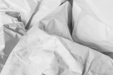 Beyaz buruşmuş kağıt arkaplan grunge doku arkaplanı