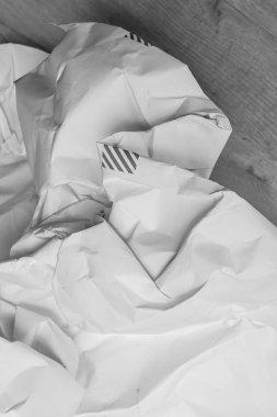 Beyaz buruşmuş kağıt arkaplan grunge doku arkaplanı