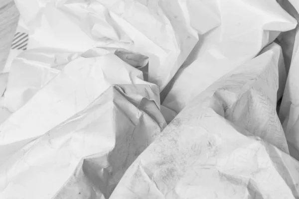 White Creased Crumpled Paper Background Grunge Texture Backdrop — Stock Photo, Image