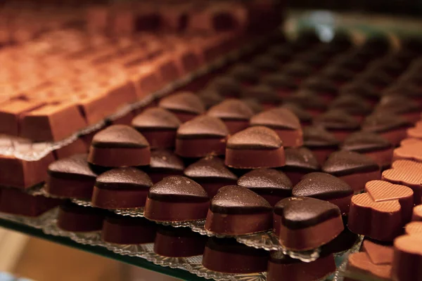Lot Variety Chocolate Pralines — Stock Photo, Image