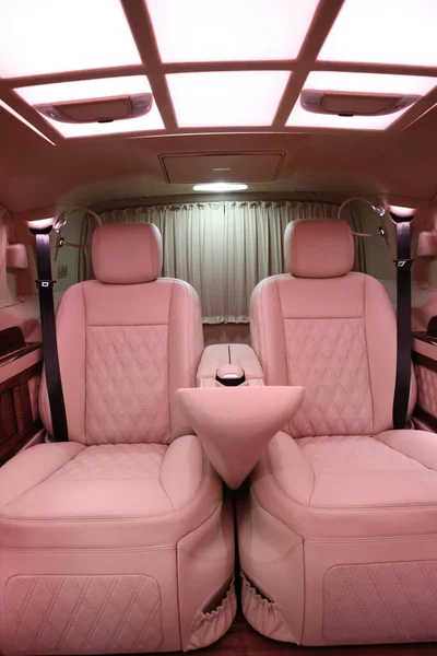 Luxury Modern Pink Car Interior — Stock Photo, Image