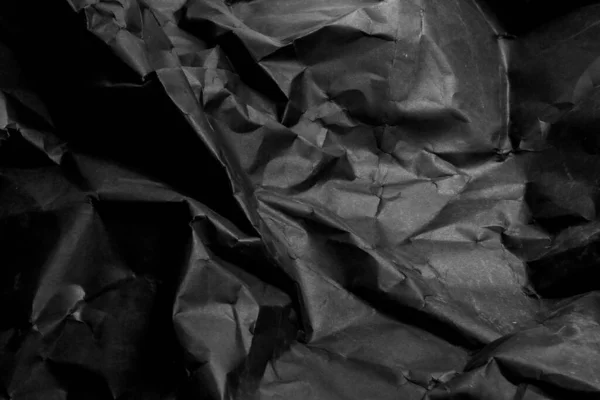 Preto Vincado Crumpled Papel Fundo Grunge Textura Pano Fundo — Fotografia de Stock