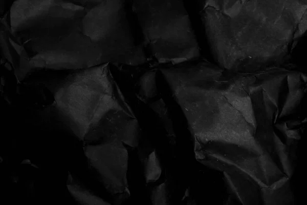 Preto Vincado Crumpled Papel Fundo Grunge Textura Pano Fundo — Fotografia de Stock