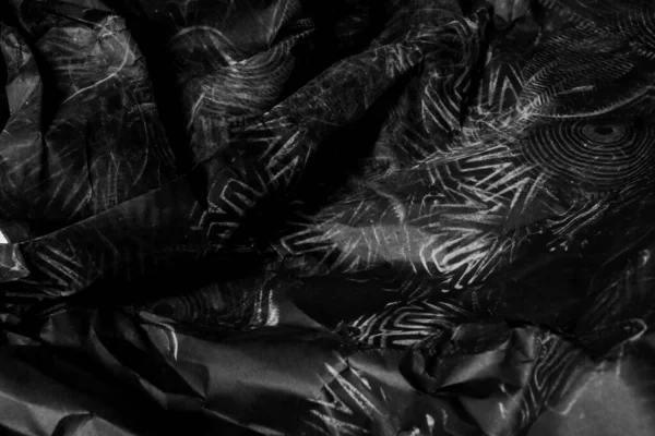 Černý Vrásčitý Zmačkaný Papír Pozadí Grunge Textura Pozadí — Stock fotografie
