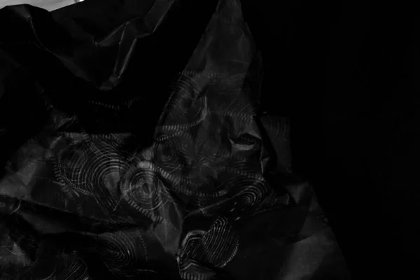 Schwarzer Zerknitterter Papierhintergrund Grunge Textur Hintergrund — Stockfoto