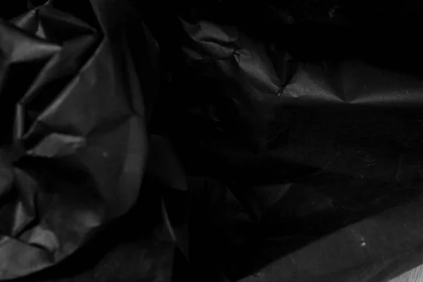 Černý Vrásčitý Zmačkaný Papír Pozadí Grunge Textura Pozadí — Stock fotografie