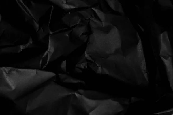Zwart Gerimpeld Gerimpeld Papier Achtergrond Grunge Textuur Achtergrond — Stockfoto