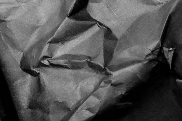Черный Складчатый Складчатый Бумажный Фон Гранж Текстура Фона — стоковое фото