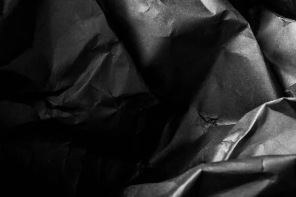 Fekete Gyűrött Gyűrött Papír Háttér Grunge Textúra Háttér — Stock Fotó