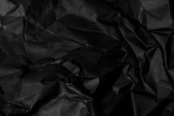 Preto Vincado Crumpled Papel Fundo Grunge Textura Pano Fundo — Fotografia de Stock