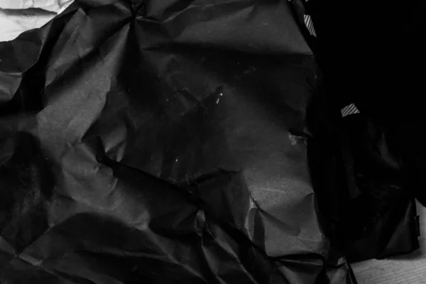 Черный Складчатый Складчатый Бумажный Фон Гранж Текстура Фона — стоковое фото