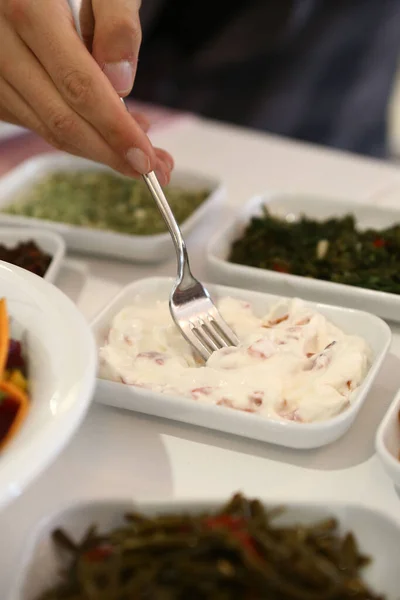 Mesa Meze Jantar Tradicional Turco Grego — Fotografia de Stock