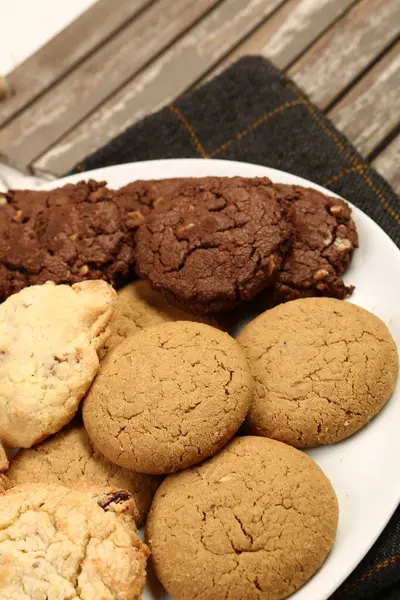 Galletas Con Chispas Chocolate Negro — Foto de Stock