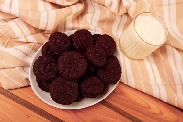 Galletas Con Chispas Chocolate Negro — Foto de Stock