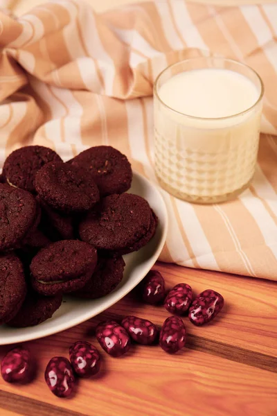 Galletas Con Chispas Chocolate Negro — Foto de Stock