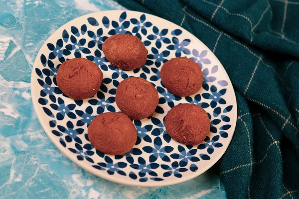 Kekse Mit Dunklen Schokoladenstücken — Stockfoto