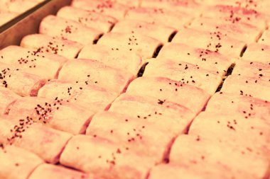 Bir grup çeşit kurabiye. Çikolata parçacıklı, yulaflı, kuru üzümlü, beyaz çikolatalı.