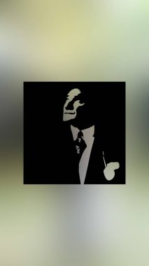 Atatürk 'ün çizimi. Türkiye Cumhuriyeti 'nin ilk cumhurbaşkanı. 