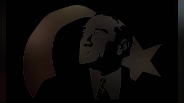 Atatürk 'ün çizimi. Türkiye Cumhuriyeti 'nin ilk cumhurbaşkanı. 