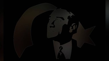 Atatürk 'ün çizimi. Türkiye Cumhuriyeti 'nin ilk cumhurbaşkanı. 