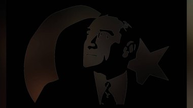 Atatürk 'ün çizimi. Türkiye Cumhuriyeti 'nin ilk cumhurbaşkanı. 