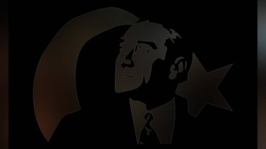 Atatürk 'ün çizimi. Türkiye Cumhuriyeti 'nin ilk cumhurbaşkanı. 