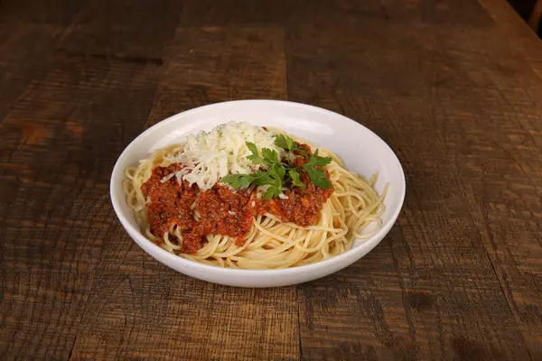 Sabroso Apetitoso Clásico Pasta Italiana Con Una Deliciosa Salsa — Foto de Stock