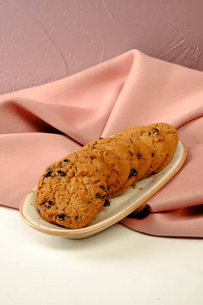 Galletas Con Chispas Chocolate Negro —  Fotos de Stock