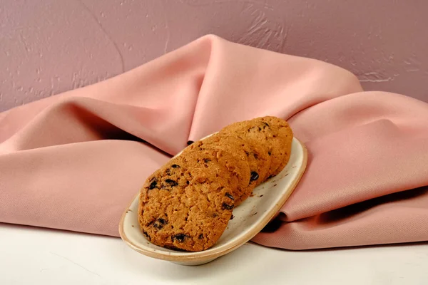 Galletas Con Chispas Chocolate Negro —  Fotos de Stock