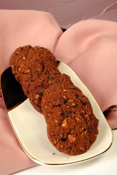 Galletas Con Chispas Chocolate Negro —  Fotos de Stock