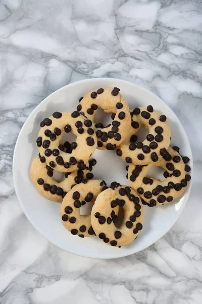 Galletas Con Chispas Chocolate Negro — Foto de Stock